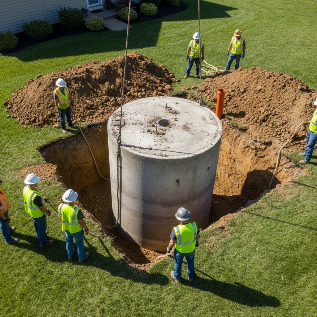 septic tank installation square